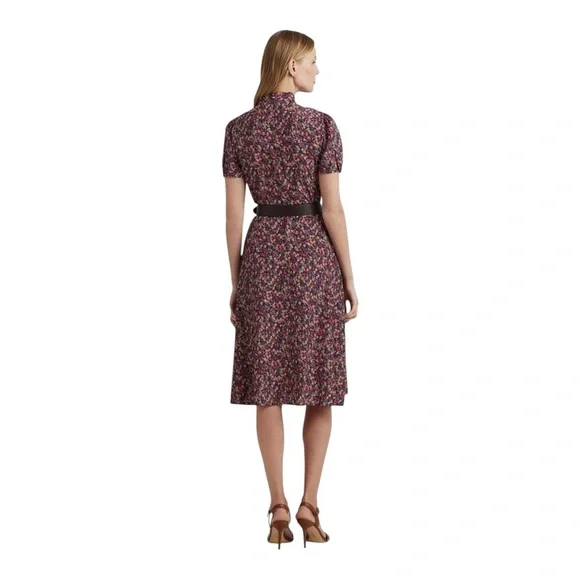 Lauren Ralph Lauren Floral Tie-Neck Midi Dress 10 NWT MSRP $165 - Picture 9 of 9